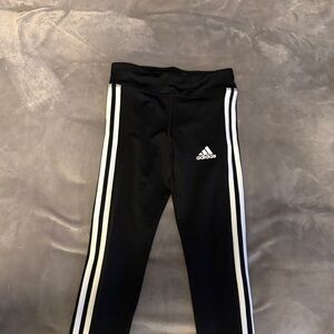Adidas Kids Black Leggings with White Accents